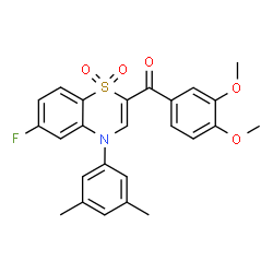 ChemSpider 2D Image | (3,4-Dimethoxyphenyl)[4-(3,5-dimethylphenyl)-6-fluoro-1,1-dioxido-4H-1,4-benzothiazin-2-yl]methanone | C25H22FNO5S