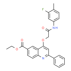 ChemSpider 2D Image | Ethyl 4-{2-[(3-fluoro-4-methylphenyl)amino]-2-oxoethoxy}-2-phenyl-6-quinolinecarboxylate | C27H23FN2O4