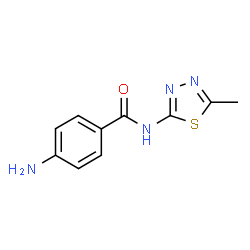 ChemSpider 2D Image | 4-Amino-N-(5-methyl-1,3,4-thiadiazol-2-yl)benzamide | C10H10N4OS