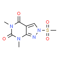 ChemSpider 2D Image | 5,7-Dimethyl-2-(methylsulfonyl)-2H-pyrazolo[3,4-d]pyrimidine-4,6(5H,7H)-dione | C8H10N4O4S