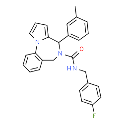 ChemSpider 2D Image | N-(4-Fluorobenzyl)-4-(3-methylphenyl)-4H-pyrrolo[1,2-a][1,4]benzodiazepine-5(6H)-carboxamide | C27H24FN3O
