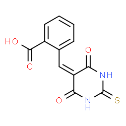 ChemSpider 2D Image | 2-[(4,6-Dioxo-2-thioxotetrahydro-5(2H)-pyrimidinylidene)methyl]benzoic acid | C12H8N2O4S