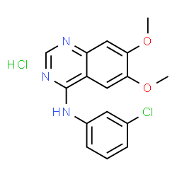 ChemSpider 2D Image | 6,7-Dimethoxy-4-[N-(3-chlorophenyl)amino]quinazoline hydrochloride | C16H15Cl2N3O2