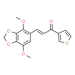 ChemSpider 2D Image | (2E)-3-(4,7-Dimethoxy-1,3-benzodioxol-5-yl)-1-(3-thienyl)-2-propen-1-one | C16H14O5S