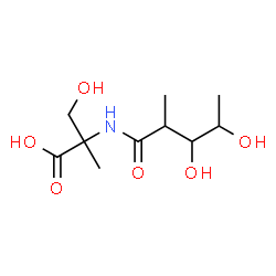 ChemSpider 2D Image | 2-[(3,4-Dihydroxy-2-methylpentanoyl)amino]-3-hydroxy-2-methylpropanoic acid | C10H19NO6