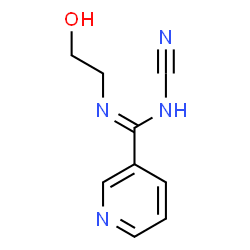 ChemSpider 2D Image | N-Cyano-N'-(2-hydroxyethyl)-3-pyridinecarboximidamide | C9H10N4O