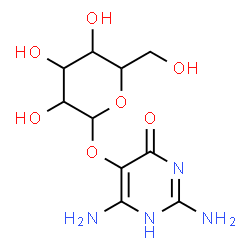 ChemSpider 2D Image | 2,4-Diamino-6-oxo-1,6-dihydro-5-pyrimidinyl hexopyranoside | C10H16N4O7