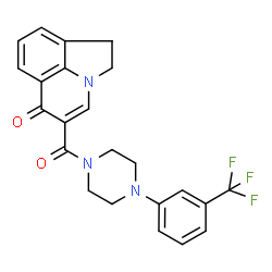 ChemSpider 2D Image | 5-({4-[3-(Trifluoromethyl)phenyl]-1-piperazinyl}carbonyl)-1,2-dihydro-6H-pyrrolo[3,2,1-ij]quinolin-6-one | C23H20F3N3O2