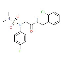 ChemSpider 2D Image | N-(2-Chlorobenzyl)-N~2~-(dimethylsulfamoyl)-N~2~-(4-fluorophenyl)glycinamide | C17H19ClFN3O3S