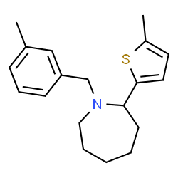 ChemSpider 2D Image | 1-(3-Methylbenzyl)-2-(5-methyl-2-thienyl)azepane | C19H25NS