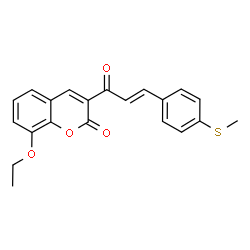 ChemSpider 2D Image | 8-Ethoxy-3-{(2E)-3-[4-(methylsulfanyl)phenyl]-2-propenoyl}-2H-chromen-2-one | C21H18O4S