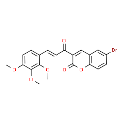 ChemSpider 2D Image | 6-Bromo-3-[(2E)-3-(2,3,4-trimethoxyphenyl)-2-propenoyl]-2H-chromen-2-one | C21H17BrO6