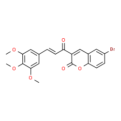 ChemSpider 2D Image | 6-Bromo-3-[(2E)-3-(3,4,5-trimethoxyphenyl)-2-propenoyl]-2H-chromen-2-one | C21H17BrO6