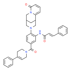 ChemSpider 2D Image | (2E)-N-{2-(6-Oxo-7,11-diazatricyclo[7.3.1.0~2,7~]trideca-2,4-dien-11-yl)-5-[(4-phenyl-3,6-dihydro-1(2H)-pyridinyl)carbonyl]phenyl}-3-phenylacrylamide | C38H36N4O3