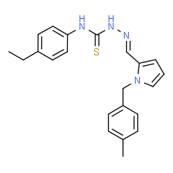 ChemSpider 2D Image | (2E)-N-(4-Ethylphenyl)-2-{[1-(4-methylbenzyl)-1H-pyrrol-2-yl]methylene}hydrazinecarbothioamide | C22H24N4S