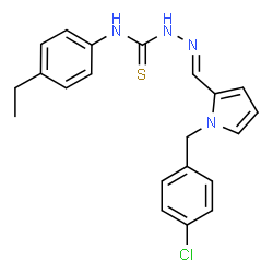 ChemSpider 2D Image | (2E)-2-{[1-(4-Chlorobenzyl)-1H-pyrrol-2-yl]methylene}-N-(4-ethylphenyl)hydrazinecarbothioamide | C21H21ClN4S
