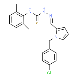 ChemSpider 2D Image | (2E)-2-{[1-(4-Chlorobenzyl)-1H-pyrrol-2-yl]methylene}-N-(2,6-dimethylphenyl)hydrazinecarbothioamide | C21H21ClN4S