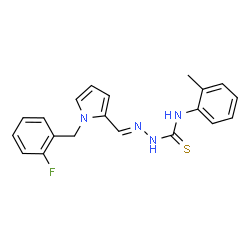 ChemSpider 2D Image | (2E)-2-{[1-(2-Fluorobenzyl)-1H-pyrrol-2-yl]methylene}-N-(2-methylphenyl)hydrazinecarbothioamide | C20H19FN4S