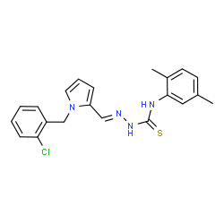 ChemSpider 2D Image | (2E)-2-{[1-(2-Chlorobenzyl)-1H-pyrrol-2-yl]methylene}-N-(2,5-dimethylphenyl)hydrazinecarbothioamide | C21H21ClN4S