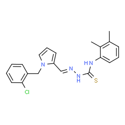 ChemSpider 2D Image | (2E)-2-{[1-(2-Chlorobenzyl)-1H-pyrrol-2-yl]methylene}-N-(2,3-dimethylphenyl)hydrazinecarbothioamide | C21H21ClN4S