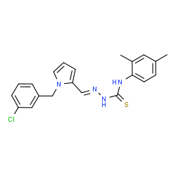 ChemSpider 2D Image | (2E)-2-{[1-(3-Chlorobenzyl)-1H-pyrrol-2-yl]methylene}-N-(2,4-dimethylphenyl)hydrazinecarbothioamide | C21H21ClN4S