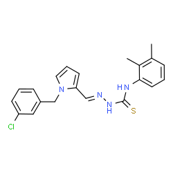 ChemSpider 2D Image | (2E)-2-{[1-(3-Chlorobenzyl)-1H-pyrrol-2-yl]methylene}-N-(2,3-dimethylphenyl)hydrazinecarbothioamide | C21H21ClN4S