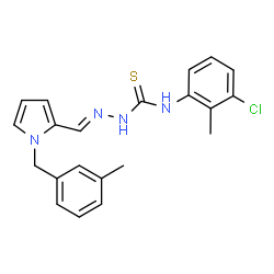 ChemSpider 2D Image | (2E)-N-(3-Chloro-2-methylphenyl)-2-{[1-(3-methylbenzyl)-1H-pyrrol-2-yl]methylene}hydrazinecarbothioamide | C21H21ClN4S