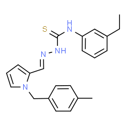 ChemSpider 2D Image | (2E)-N-(3-Ethylphenyl)-2-{[1-(4-methylbenzyl)-1H-pyrrol-2-yl]methylene}hydrazinecarbothioamide | C22H24N4S