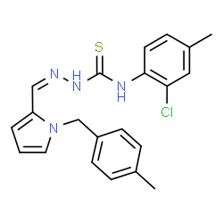 ChemSpider 2D Image | (2Z)-N-(2-Chloro-4-methylphenyl)-2-{[1-(4-methylbenzyl)-1H-pyrrol-2-yl]methylene}hydrazinecarbothioamide | C21H21ClN4S