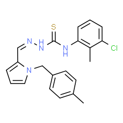 ChemSpider 2D Image | (2Z)-N-(3-Chloro-2-methylphenyl)-2-{[1-(4-methylbenzyl)-1H-pyrrol-2-yl]methylene}hydrazinecarbothioamide | C21H21ClN4S