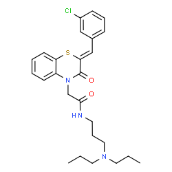 ChemSpider 2D Image | 2-[(2Z)-2-(3-Chlorobenzylidene)-3-oxo-2,3-dihydro-4H-1,4-benzothiazin-4-yl]-N-[3-(dipropylamino)propyl]acetamide | C26H32ClN3O2S