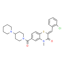 ChemSpider 2D Image | (2Z)-6-(1,4'-Bipiperidin-1'-ylcarbonyl)-2-(2-chlorobenzylidene)-4-methyl-2H-1,4-benzothiazin-3(4H)-one | C27H30ClN3O2S