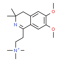 ChemSpider 2D Image | 2-(6,7-Dimethoxy-3,3-dimethyl-3,4-dihydro-1-isoquinolinyl)-N,N,N-trimethylethanaminium | C18H29N2O2