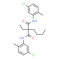 ChemSpider 2D Image | 2-Butyl-N,N'-bis(5-chloro-2-methylphenyl)-2-ethylmalonamide | C23H28Cl2N2O2