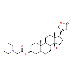 ChemSpider 2D Image | (3beta,5beta)-3-[(N,N-Diethylglycyl)oxy]-14-hydroxycard-20(22)-enolide | C29H45NO5