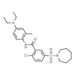 ChemSpider 2D Image | 5-(1-Azepanylsulfonyl)-2-chloro-N-[4-(diethylamino)-2-methylphenyl]benzamide | C24H32ClN3O3S