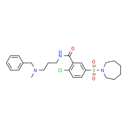 ChemSpider 2D Image | 5-(1-Azepanylsulfonyl)-N-{3-[benzyl(methyl)amino]propyl}-2-chlorobenzamide | C24H32ClN3O3S