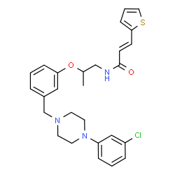 ChemSpider 2D Image | (2E)-N-[2-(3-{[4-(3-Chlorophenyl)-1-piperazinyl]methyl}phenoxy)propyl]-3-(2-thienyl)acrylamide | C27H30ClN3O2S