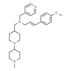ChemSpider 2D Image | (2E)-3-(4-Methoxyphenyl)-N-[(1'-methyl-1,4'-bipiperidin-4-yl)methyl]-N-(4-pyridinylmethyl)-2-propen-1-amine | C28H40N4O
