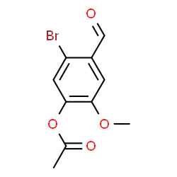 ChemSpider 2D Image | 5-Bromo-4-formyl-2-methoxyphenyl acetate | C10H9BrO4