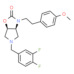 ChemSpider 2D Image | (3aS,6aR)-5-(3,4-Difluorobenzyl)-3-[2-(4-methoxyphenyl)ethyl]hexahydro-2H-pyrrolo[3,4-d][1,3]oxazol-2-one | C21H22F2N2O3