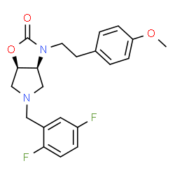 ChemSpider 2D Image | (3aS,6aR)-5-(2,5-Difluorobenzyl)-3-[2-(4-methoxyphenyl)ethyl]hexahydro-2H-pyrrolo[3,4-d][1,3]oxazol-2-one | C21H22F2N2O3
