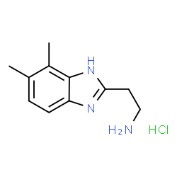 ChemSpider 2D Image | 2-(4,5-dimethyl-1H-1,3-benzodiazol-2-yl)ethanamine hydrochloride | C11H16ClN3