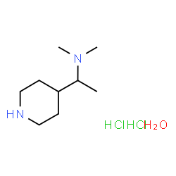 ChemSpider 2D Image | N,N-Dimethyl-1-(4-piperidinyl)ethanamine dihydrochloride hydrate | C9H24Cl2N2O