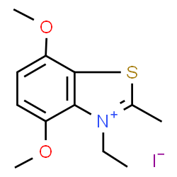 ChemSpider 2D Image | 3-Ethyl-4,7-dimethoxy-2-methyl-1,3-benzothiazol-3-ium iodide | C12H16INO2S