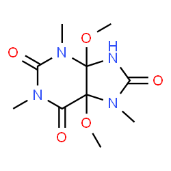 ChemSpider 2D Image | 4,5-Dimethoxy-1,3,7-trimethyltetrahydro-1H-purine-2,6,8(3H)-trione | C10H16N4O5