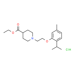 ChemSpider 2D Image | Ethyl 1-[2-(2-isopropyl-5-methylphenoxy)ethyl]-4-piperidinecarboxylate hydrochloride (1:1) | C20H32ClNO3