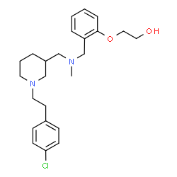 ChemSpider 2D Image | 2-(2-{[({1-[2-(4-Chlorophenyl)ethyl]-3-piperidinyl}methyl)(methyl)amino]methyl}phenoxy)ethanol | C24H33ClN2O2