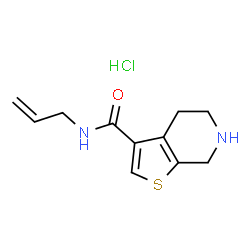 ChemSpider 2D Image | N-Allyl-4,5,6,7-tetrahydrothieno[2,3-c]pyridine-3-carboxamide hydrochloride (1:1) | C11H15ClN2OS