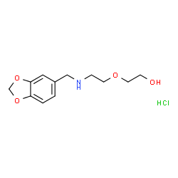 ChemSpider 2D Image | 2-{2-[(1,3-Benzodioxol-5-ylmethyl)amino]ethoxy}ethanol hydrochloride (1:1) | C12H18ClNO4